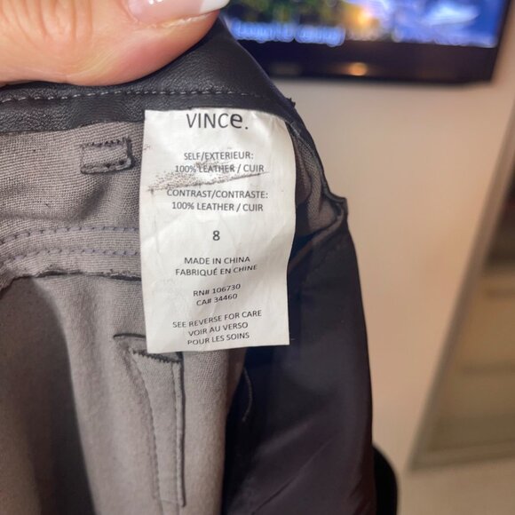 Vince Womens Size 8 Brown Skinny Leather Suede Pants Casual - Picture 9 of 14